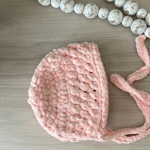 Velvet Crochet Baby Bonnet